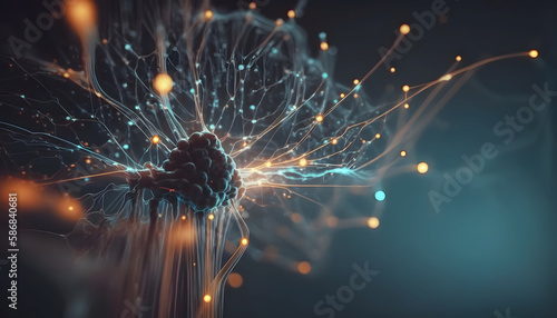 Model of the human neurons, generative AI