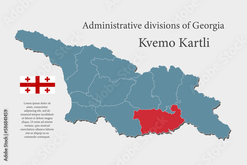 Vector map Georgia, region Kvemo Kartli photo