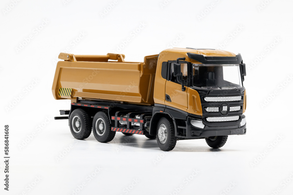dump truck with shadow isolated on white background 
