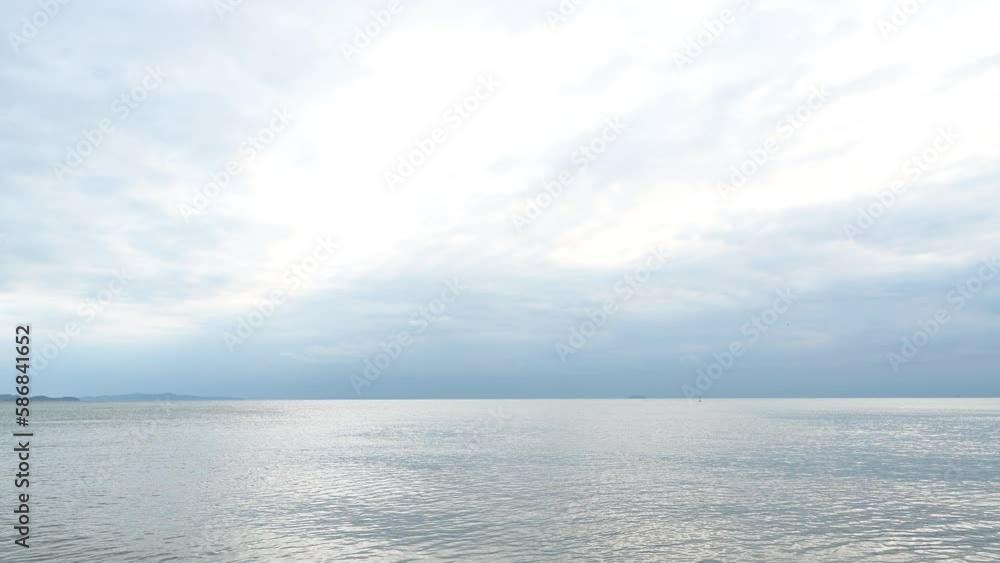 landscape sea view with cloud moving above sky and water wave surface landscape sea view with cloud moving above sky and water wave surface