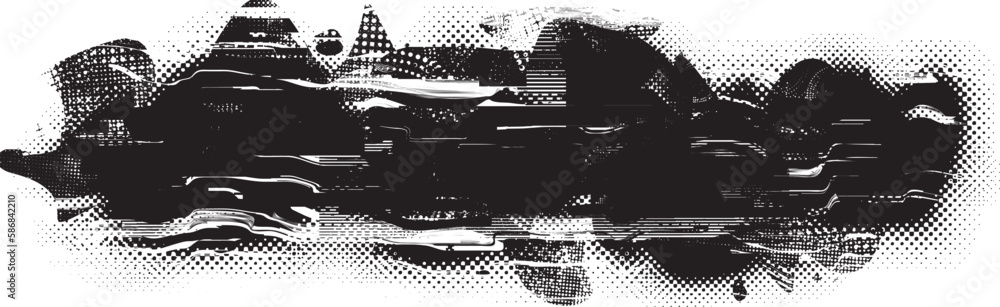 Glitch distorted grungy abstract forms . Blob shape organic. Template for presentation, banner . Fluid isolated shape .Grunge textured . Liquid vector shapes with halftone dots .Screen print texture Glitch distorted grungy abstract forms . Blob shape organic. Template for presentation, banner . Fluid isolated shape .Grunge textured . Liquid vector shapes with halftone dots .Screen print texture