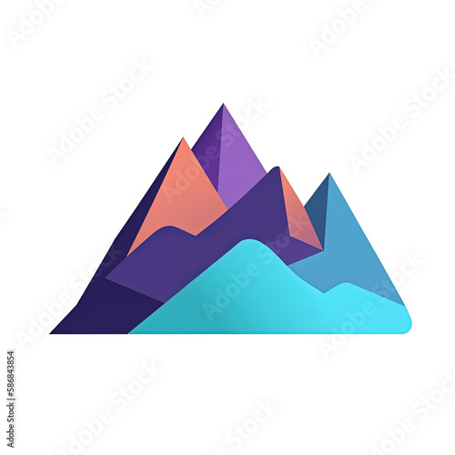 Minimalistic logo design featuring a mountain icon in a clean and modern style  with sharp and simple lines