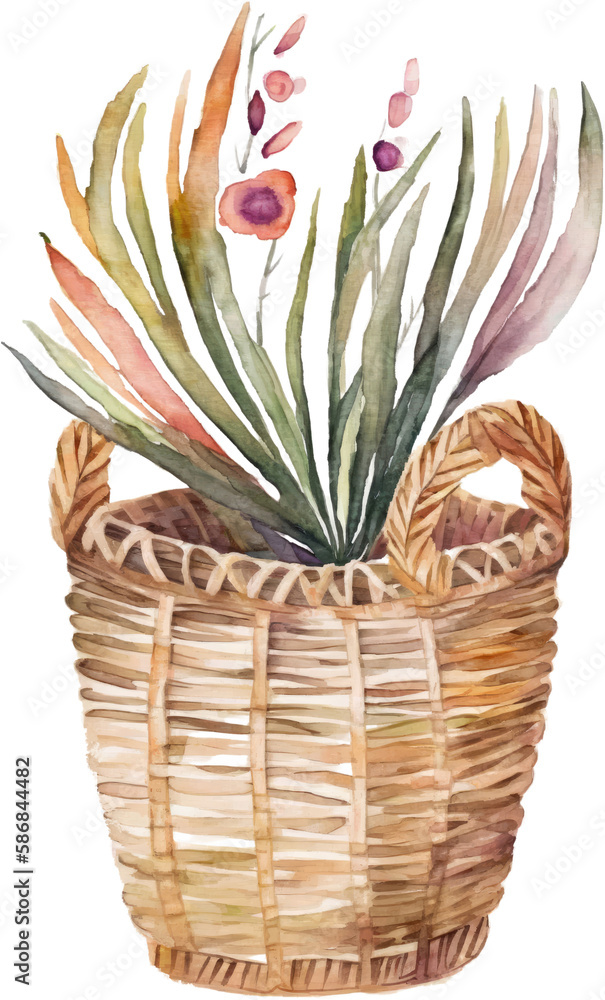 flowers in wicker basket flowers in wicker basket
