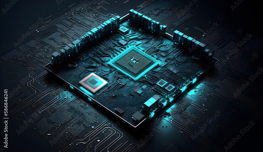 computer chip semiconductor processor Stock Illustration | Adobe Stock