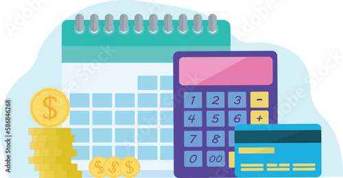 Financial planning and credit accounting and auditing vector illustration