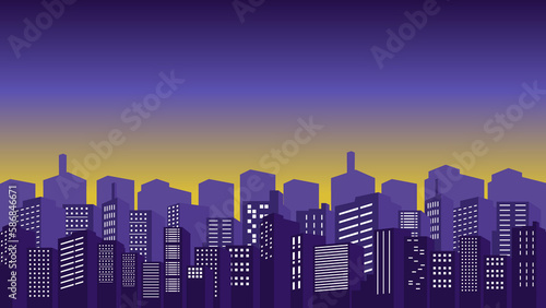Reflection of city buildings with multi storey buildings and apartments