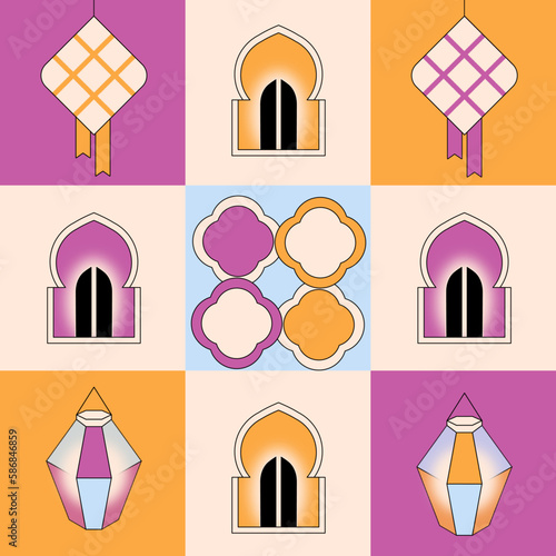 Ramadhan and Idul Fitri/Lebaran icon set for social media marketing, UI/UX design, Merchandise, Online Shop ornament, Canva ornament and soon.