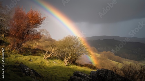 um arco íris, paisagem linda photo