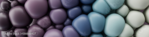 Abstract background made of Purple and Green 3D Balloons. Multicolored 3D Render.   photo