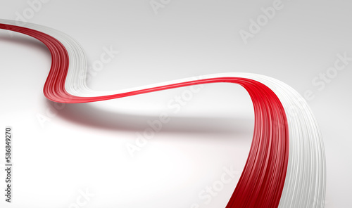 3d Flag Of Poland Country 3d Waving Poland Ribbon Flag Isolated On White Background, 3d illustration