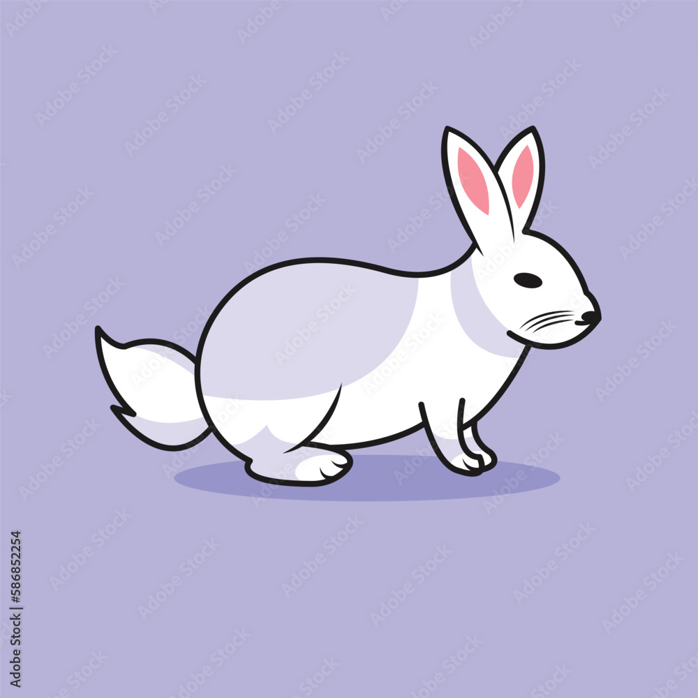 Happy baby rabbit bringing a carrot Happy baby rabbit bringing a carrot