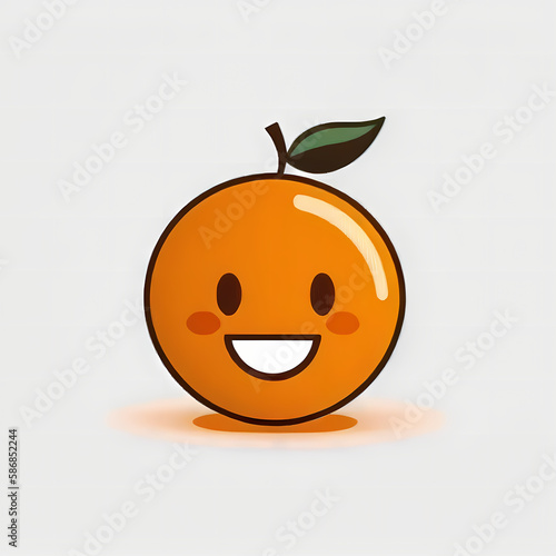 Orange Fruit Cartoon Cute. Generative AI