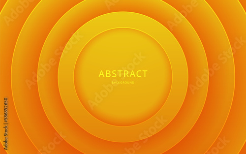 abstract gradient orange yellow circle shadow and light papercut dimension background, eps10 vector