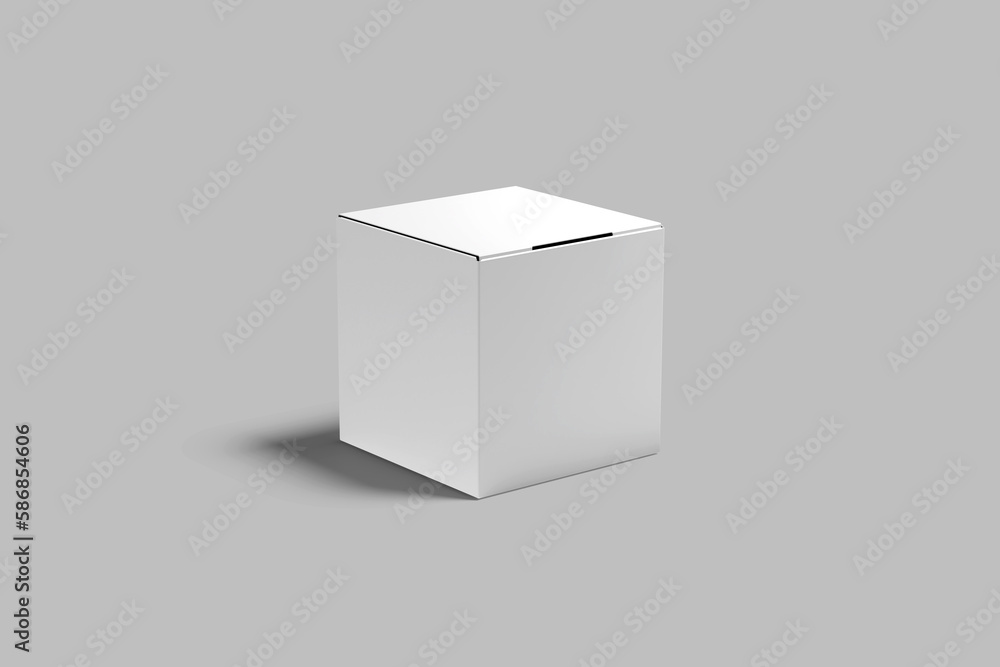 Realistic Blank square box side angle for mock-up. 3D illustration isolated. Realistic Blank square box side angle for mock-up. 3D illustration isolated.