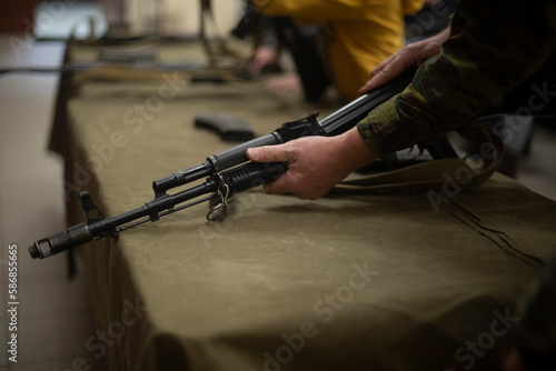 Military training in Russia. Russian weapons. Firearm. Training of soldiers.