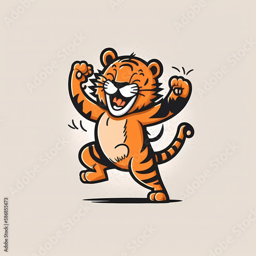 Tiger Cartoon Cute. Generative AI
