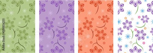 floral repeat pattern with different colors can be used on any sized backgrounds.