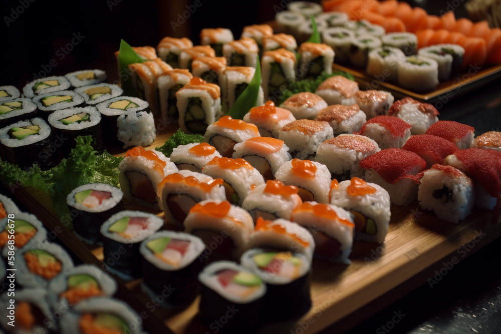 The finest of Kanimiso, sushi, Japanese food. Ai generated.