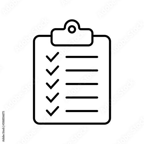 Clipboard and checklist icon. Project management, questionnaire line icon. To do list vector icon for web site and app design.