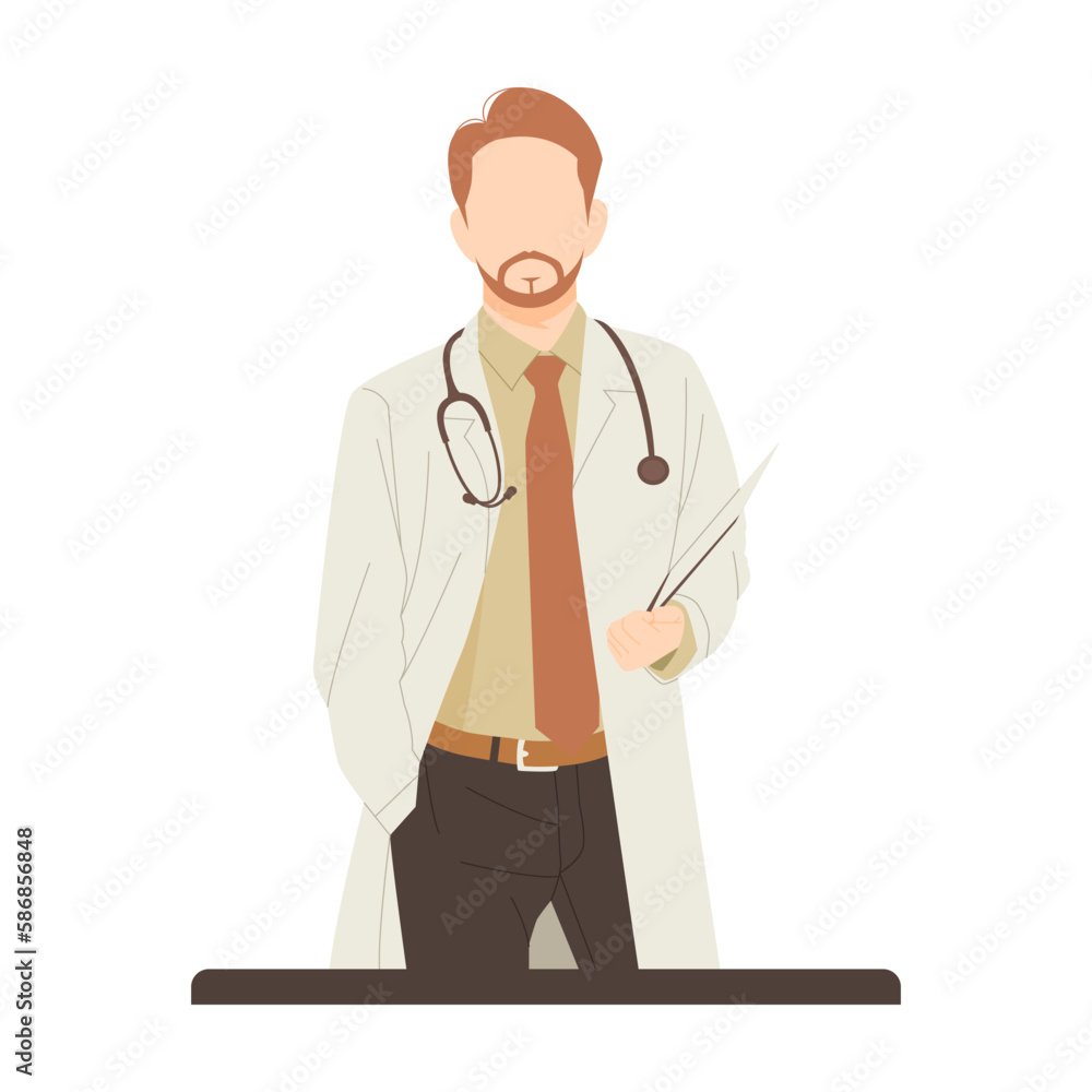 portrait of handsome doctor isolated illustration portrait of handsome doctor isolated illustration