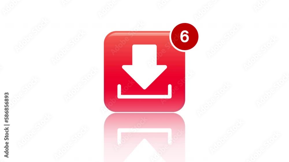 Video animation of download app icon with notifications on white background. Motion background. Video animation of download app icon with notifications on white background. Motion background.