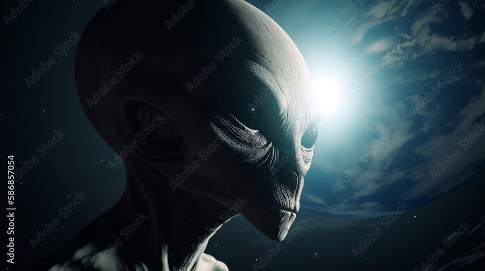 Alien futuristic concept. Generative AI. Alien futuristic concept. Generative AI.