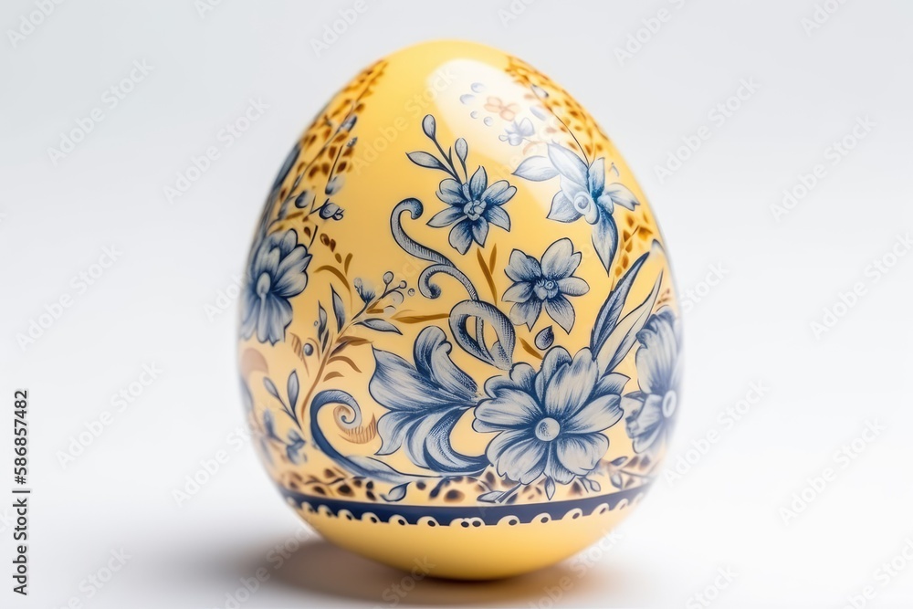 brightly colored Easter egg on a clean white background. Generative AI brightly colored Easter egg on a clean white background. Generative AI