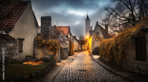 city Visby  Gotland. Beautiful Scandinavian scenery of Sweden. Generative AI