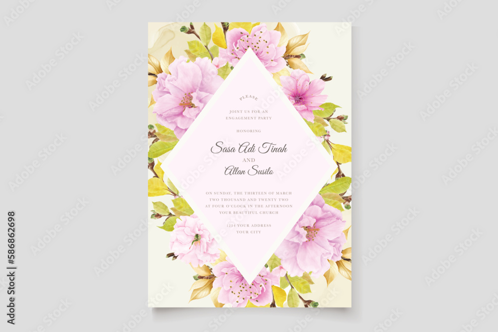 elegant cherry blossom card design