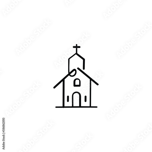 Church Line Style Icon Design