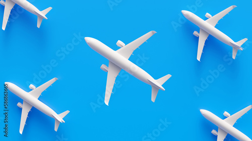 Group of airplane blackground, Business concept for new ideas creativity and innovative solution, 3D rendering