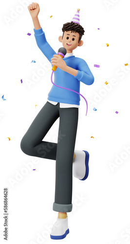 Boy Singing On Party 3D Character