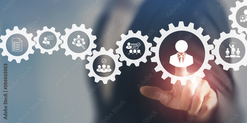 Recruiting and hiring the right people, human resource management concept. HR professionals identify the best candidates, ensure they meet job requirements and select the best talent. Recruiting and hiring the right people, human resource management concept. HR professionals identify the best candidates, ensure they meet job requirements and select the best talent.