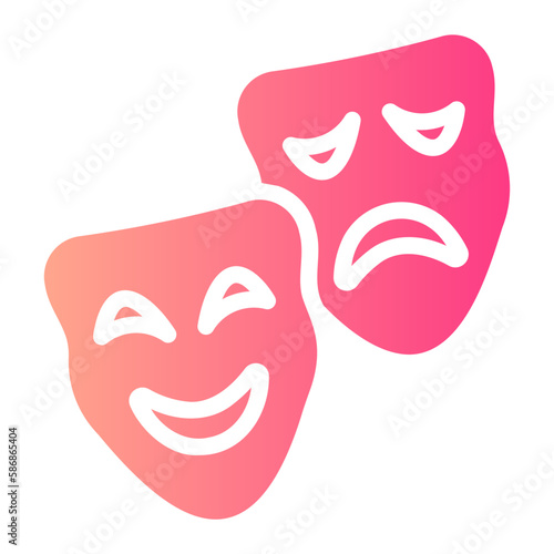 theater masks gradient icon