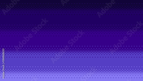 Purple seamless background in pixel art style. 8 bit dithering gradient backdrop. Vector illustration.