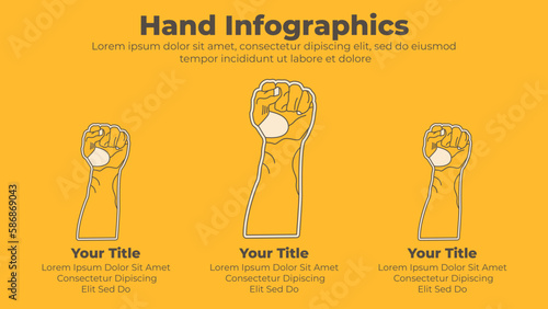 Human hands business infographic template