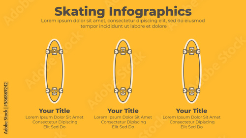 Vector skating board infographic template