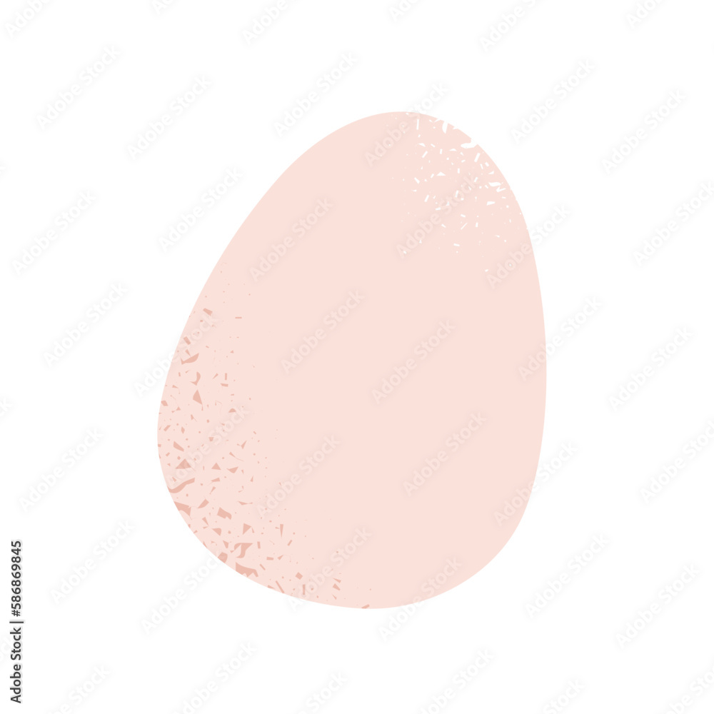 Whole chicken egg in shell. Hen food in eggshell in modern style. Abstract blob, blot shape. Stylized textured flat vector illustration isolated on white background Whole chicken egg in shell. Hen food in eggshell in modern style. Abstract blob, blot shape. Stylized textured flat vector illustration isolated on white background