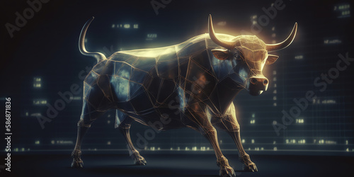 Stock market bull market trading concept. Generative AI.