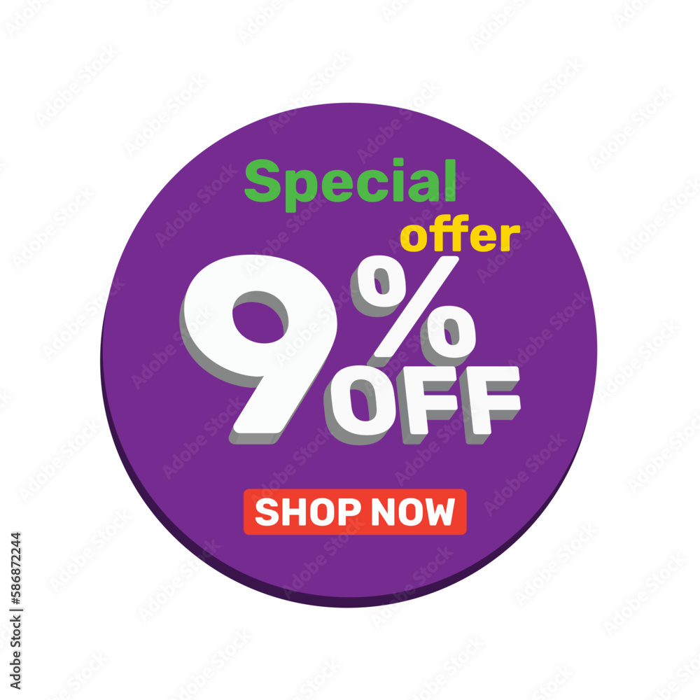 9% off vector illustration template design. 9% off vector illustration template design.