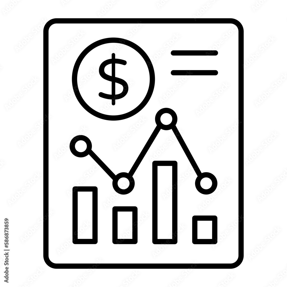 Sale Report Outline Icon Sale Report Outline Icon
