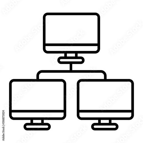 Client Server Outline Icon photo