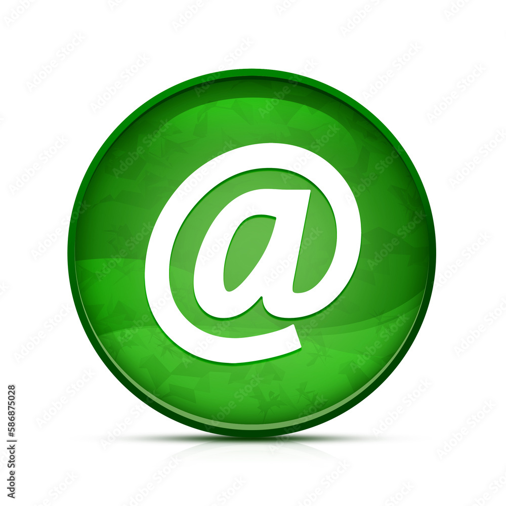 Emaill address icon on classy splash green round button illustration Emaill address icon on classy splash green round button illustration