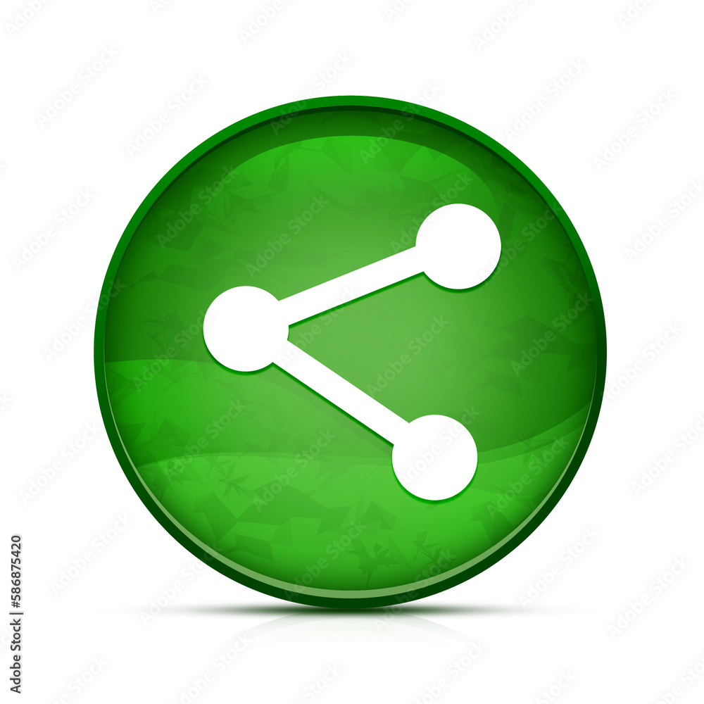Social media link icon on classy splash green round button illustration Social media link icon on classy splash green round button illustration