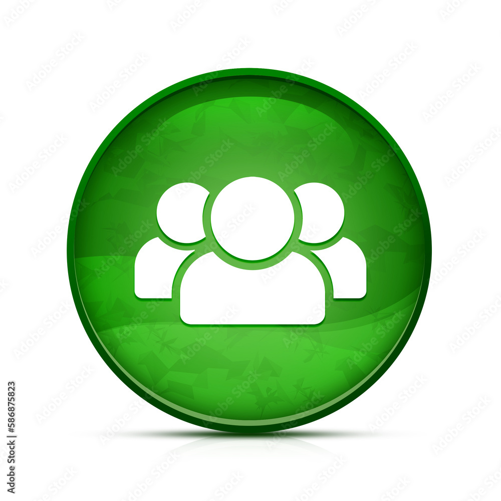 People icon on classy splash green round button illustration People icon on classy splash green round button illustration