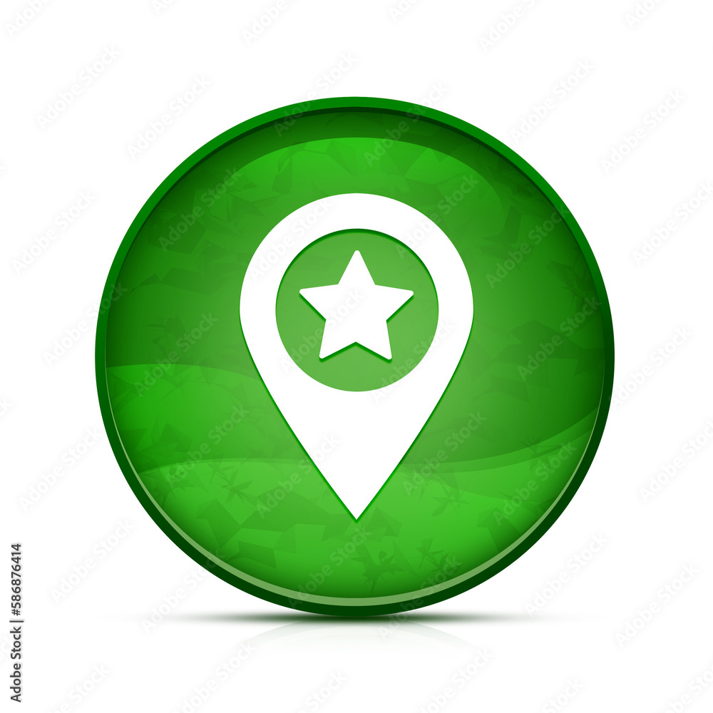 Map pointer star Help icon on classy splash green round button illustration Map pointer star Help icon on classy splash green round button illustration