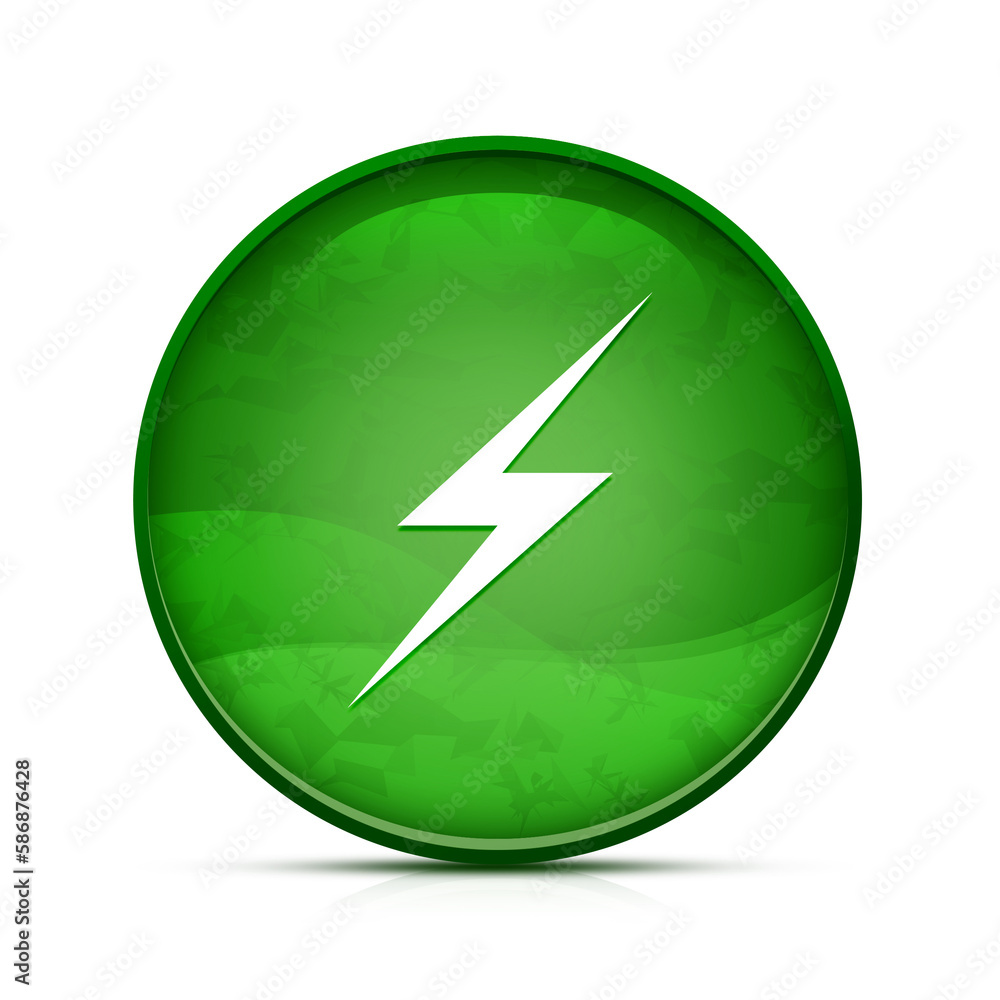 Lightning Help icon on classy splash green round button illustration Lightning Help icon on classy splash green round button illustration