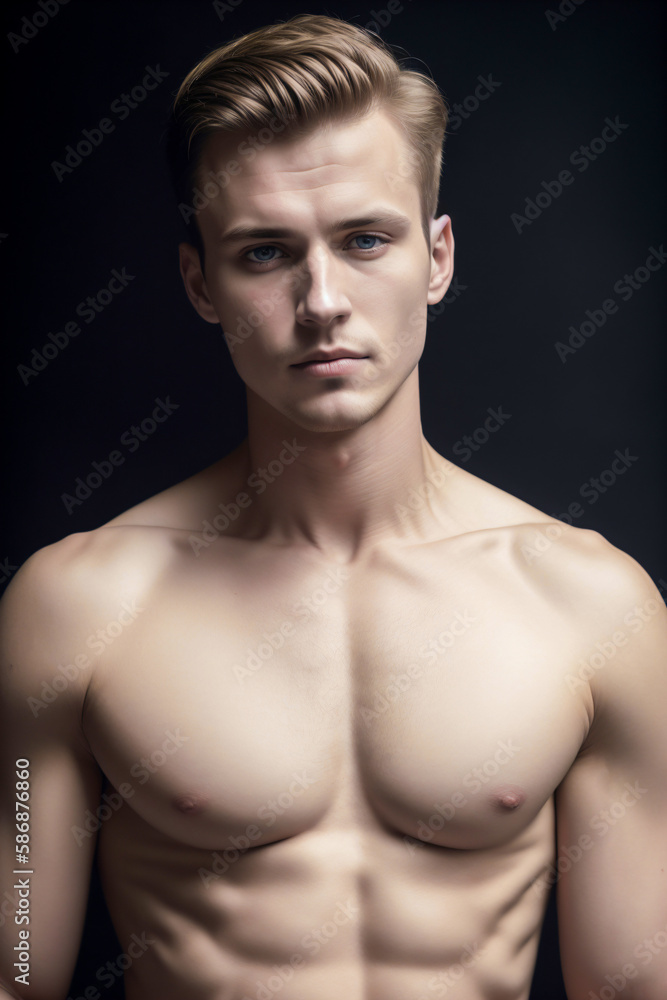 Muscular young man posing for a photo. Muscular young man posing for a photo.