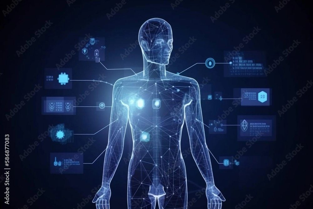 Healthcare networking and data connected of patient on internet digital technologies, AI