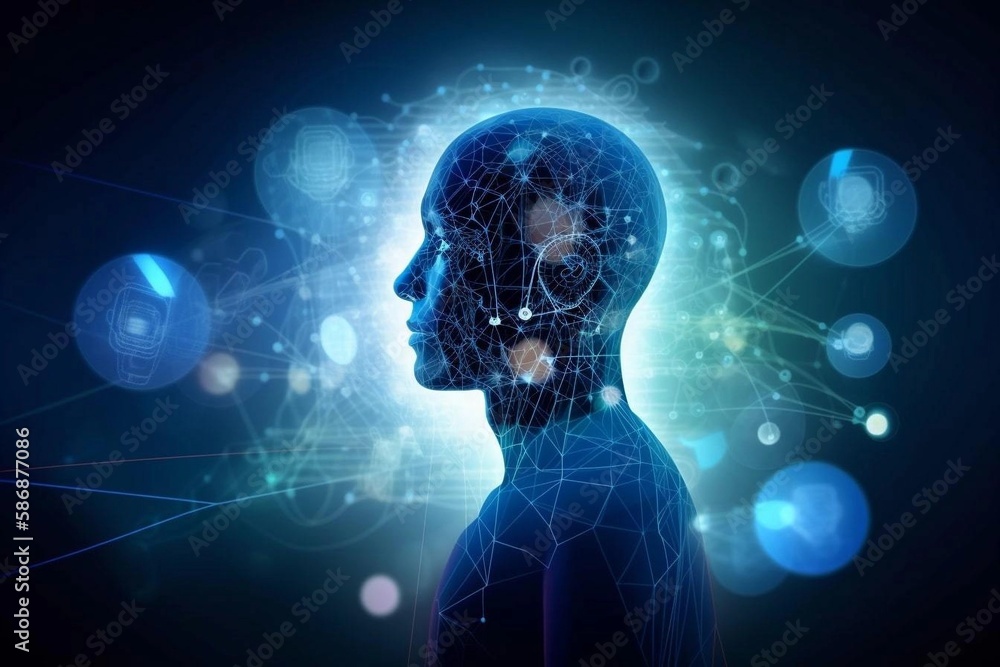 Obraz premium Healthcare networking and data connected of patient on internet digital technologies, AI